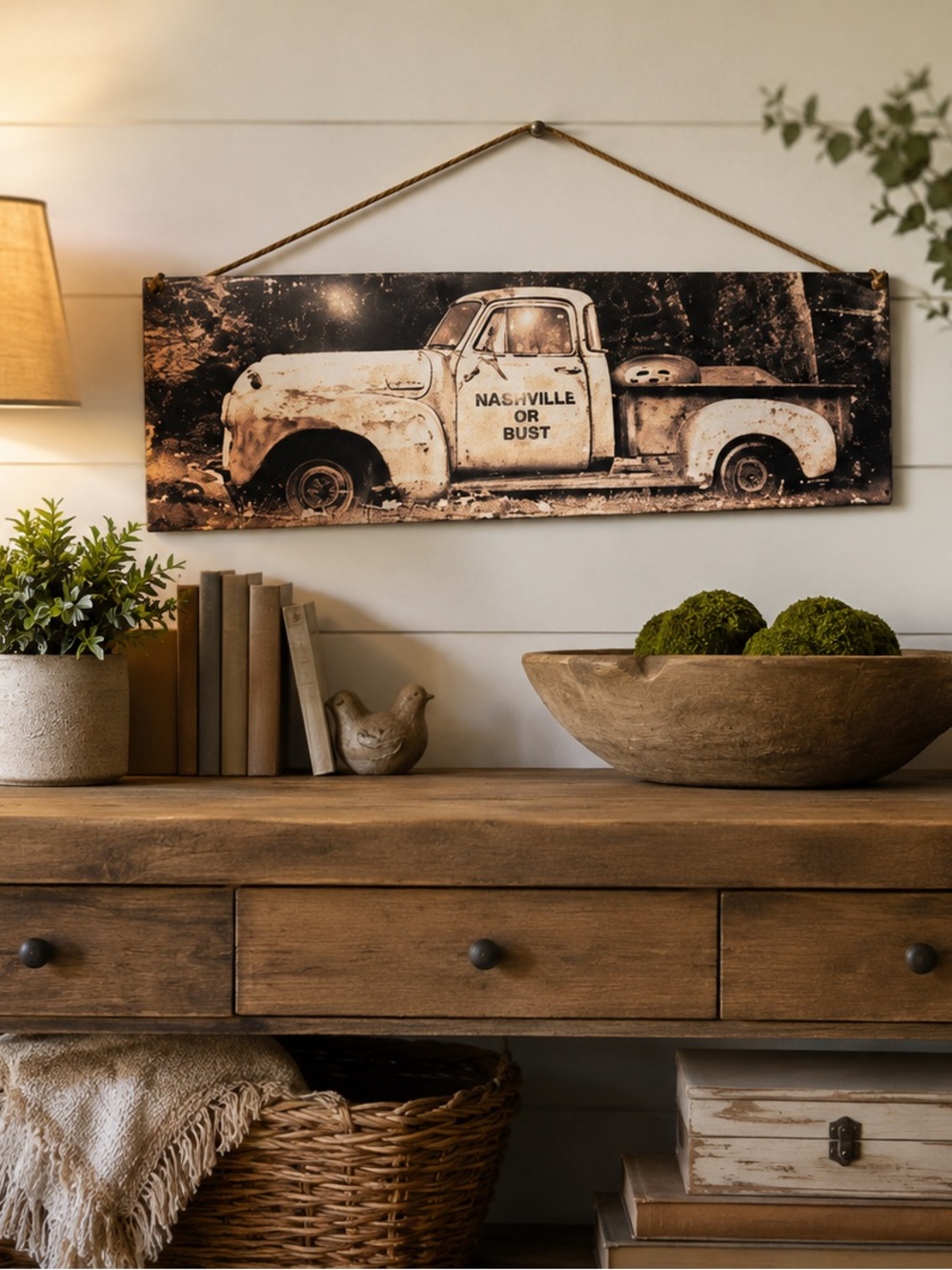 Nashville or Bust artist signed wall art